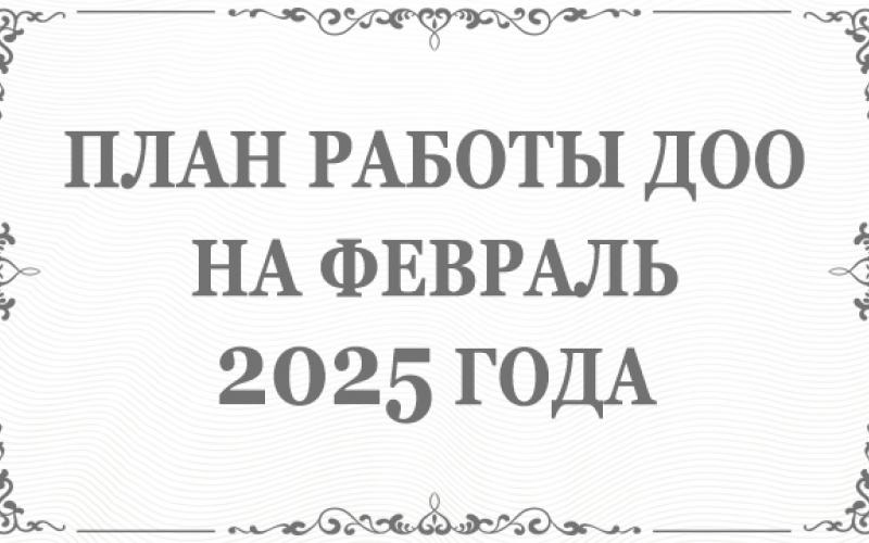 Банер План работы Доо на февраль 2025 года